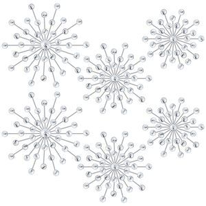6 Pcs Metal Starburst Wall Decor Bling Crystal Wall Art Rhinestones Sunburst🙈